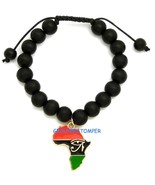 Africa Occhio Di Ra Metallo Ciondolo E Perline Legno Regolabile Macramè ... - $13.97