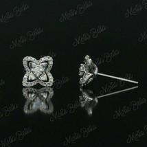 1.15Ct Round Cut Diamond Flower Stud Push Back Earrings 14k White Gold Finish - £66.17 GBP