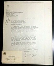 1968 Spiro Agnew For Vice President Photocopied Letter Governor Signature Card  - $17.99