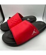 Air Jordan Play Slide Red/Black Sandals Size 14 - $90.73 CAD