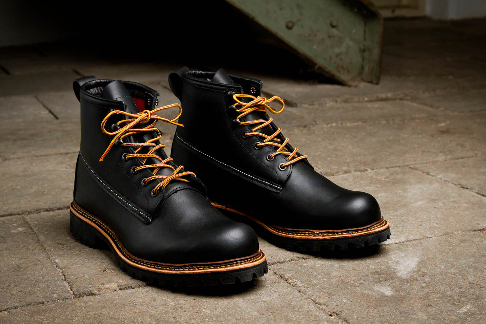 NEW Handmade men genuine leather boots, Men Black ankle high safety leather boot