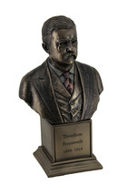 Theodore Roosevelt Bronze Finish Statue On Inscribed Plinth - £39.24 GBP
