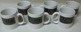 Sakura Stoneware Set of 6 Cups Vice Versa Port of Call Black - $41.82