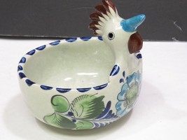 Mexican Pottery Tonala Figural Bowl Chicken Hen Rooster Duck Blue Signed... - $34.65