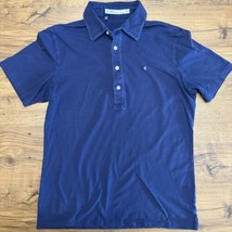 Criquet Polo Shirt Mens Medium Blue Pocket Logo Golf Slim Fit Organic Co... - £18.21 GBP