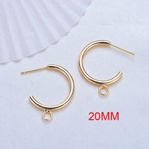 (3708)10PCS 20MM 28MM 24K Gold Color Plated Brass Round with Hanging Hole Stud E - £10.50 GBP