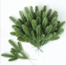 Artificial Faux Pine Tree Branches 10&quot; for DIY Decorations Wreaths 35pc - £9.57 GBP