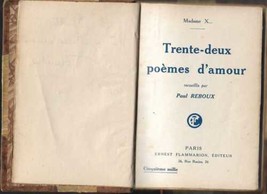 Trente-deux poemes d&#39;amour Reboux Madame X 1921 Poetry Book - £73.97 GBP