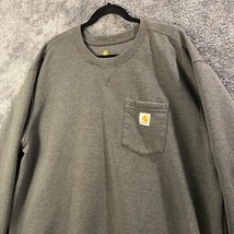 Carhartt Sweatshirt Mens 2XL XXL Dark Grey Original Fit Pullover Crewneck Work - £11.80 GBP