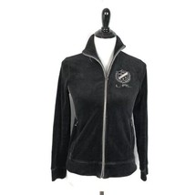 Ralph Lauren Velvet Black Track Jacket Velour Embroidered Logo Women Siz... - $29.69