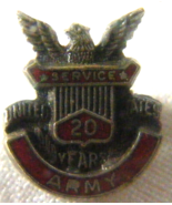 Vintage Department of Army Sterling 20 year pin - $29.69