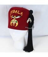 Freemason Masonic Cap Hat w /Tassel Jeweled and Shrine Crescent Pin Size... - $83.29