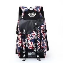 Fashion graffiti backpack Casual Canvas Letter BackpaRucksack Pattern Preppy Sty - £43.04 GBP
