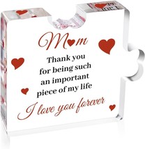 Mothers Day Gifts Engraved Acrylic Block Puzzle Heartwarming Present for... - $23.51