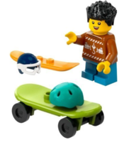 NEW Official Lego Holiday Snowboarder Minifigure &amp; Skateboard Mini set - $12.04