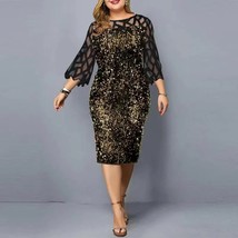 Deenor Plus Size Personalized Sequin Design Women&#39;s Dress Summer Evening Dress E - £55.29 GBP