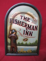 Pub Sign The Fisherman&#39;s Inn Fine Ale 3D Plaque Arch Top Vintage Handmade - £132.03 GBP