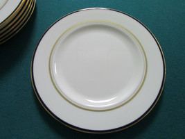 Kate Spade Lenox Library Lane Navy Dinner Salad Plates Blue Gold Floral Tray Pic - £30.85 GBP+