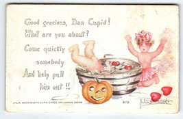 Halloween Postcard Cupids Bobbing For Hearts Julia Woodworth F.A Owen 87... - $44.18