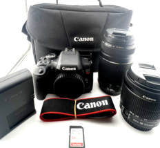 Canon EOS Rebel T6i 750D DSLR Camera 24.2MP 18-55mm 75-300mm Lens Bundle MINT - £425.63 GBP
