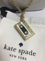 Kate Spade Jazz Things Up Cassette Mix Tape Long Necklace w/ KS dust Bag New - £62.34 GBP