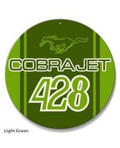 Ford Mustang Cobra Jet 428 Car Vehicle Poster Metal Round Sign 8x8in Vin... - $24.74