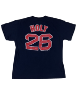 Boston Red Sox Brock Holt Majestic #26 Blue Jersey T-shirt Size Large MLB - $19.79