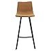 LeisureMod Light Brown Leather Bar Stool Set of 2 - Ergonomic Counter Height Bar Item image 9