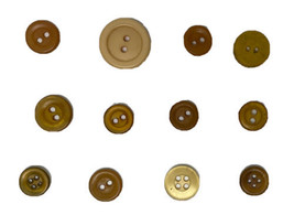 Lot 12 Vintage Miscellaneous Plastic Yellow, White &amp; Tan Round Buttons - £12.59 GBP