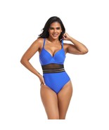 Retro Mesh Patchwork Swim Wear for Women Sexy Monokinis Push Up Swimwear Vintage - $32.19