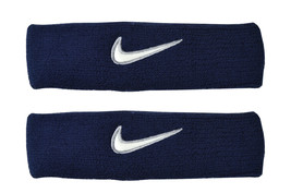 Nike Unisex 2 Pack Navy Blue Blue Cotton Blend Swoosh Headband Sweatband... - $13.37