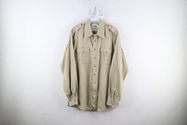 Vintage 60s 70s Woolrich Mens Large Faded Military Safari Bush Button Shirt USA - £79.09 GBP