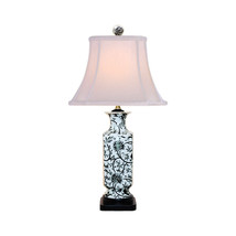 Beautiful Black and White Tapestry Vase Porcelain Table Lamp 24&quot; - £157.00 GBP