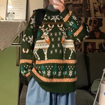 ZAZOMDE Unisex Christmas Sweater Funny Rein Printed Christmas Sweatshirt Men Cre - £97.85 GBP