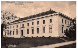California Hall UC Berkley Postcard 1910 by Students Cooperative Society - £7.84 GBP