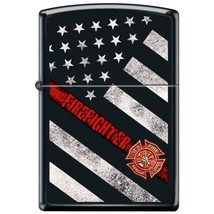 Zippo Lighter - Thin Red Line Flag Black Matte - 854835 - $30.56