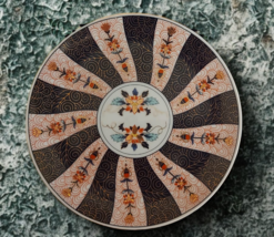 Vintage Japanese Imari Porcelain Plate – Hand-Painted Floral &amp; Geometric... - $38.29