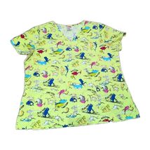 Dr. Seuss One Fish Two Fish Scrub Top Size Large 3 Pockets Nurse Medical... - $270.56 MXN