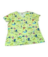 Dr. Seuss One Fish Two Fish Scrub Top Size Large 3 Pockets Nurse Medical... - $270.56 MXN