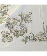 vintage mid century dining room tablecloth nature colors fruit  candle p... - $19.75