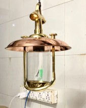 New Nautical Sconce Marine Ship Hanging Cargo Pendant Light with Copper Shade - £123.35 GBP