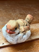 Vintage Brown &amp; Tan Grumpy Ceramic Bird Figurine - 1 and 5/8th’s inches ... - £8.92 GBP