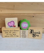 Lot of 5 Mixed Wood Block Stamps Love and Friends - $23.14