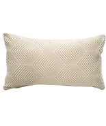 Sahara Cream and Gold Textured Throw Pillow 12x20, with Polyfill Insert - £38.32 GBP