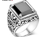  black rings mens filled tibetan silver black stone resin wedding ring for men big thumb155 crop
