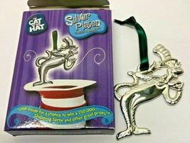 Cat In The Hat Dr Suess Silver Plated Mischievous Cat Ornament - £7.91 GBP