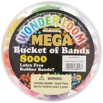 The Beadery Mega Bucket Of Bands, 8000Piece, Neon Multi - £28.02 GBP