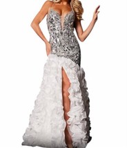 Jovani embellished ruffled cut glass gown size One Size - €485,59 EUR