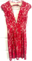 Aiden Maddox Size 4 Red Lace Lined Backless Sheath Dress - $24.75