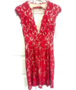 Aiden Maddox Size 4 Red Lace Lined Backless Sheath Dress - $24.75